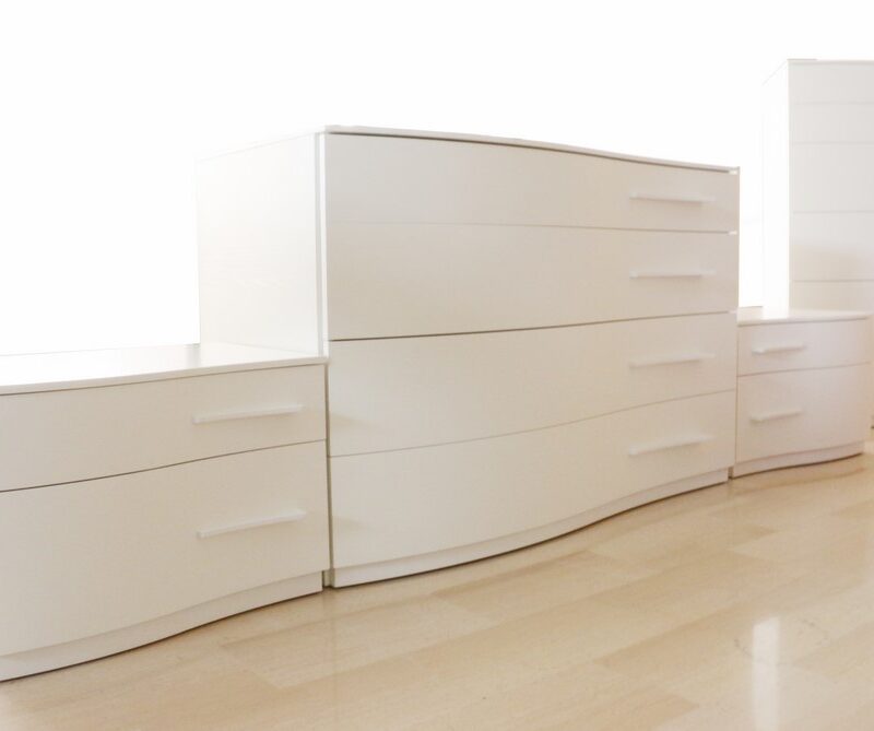 Gruppo letto in stile moderno BIANCO FRASSINATO