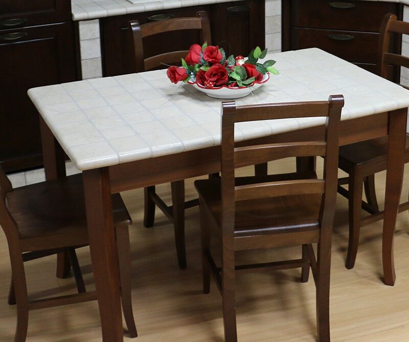 Tavolo fisso in legno massello NOCE SCURO