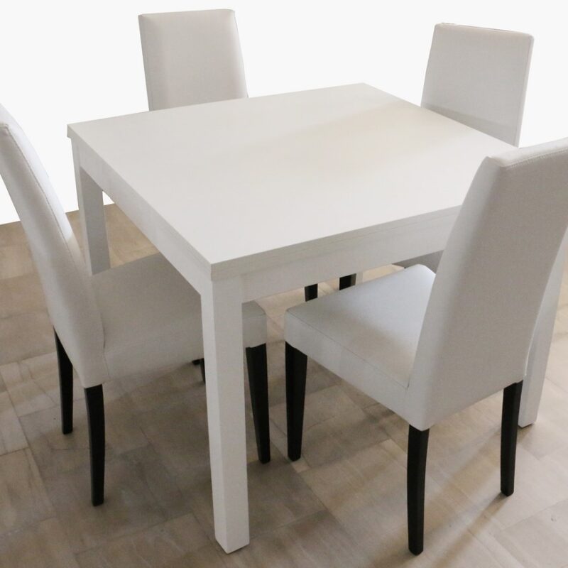 Tavolo apribile stile moderno BIANCO FRASSINATO