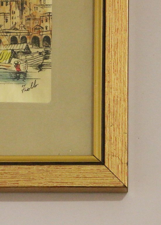 Quadro dipinto su lamina di oro con cornice oro antico - immagine 2