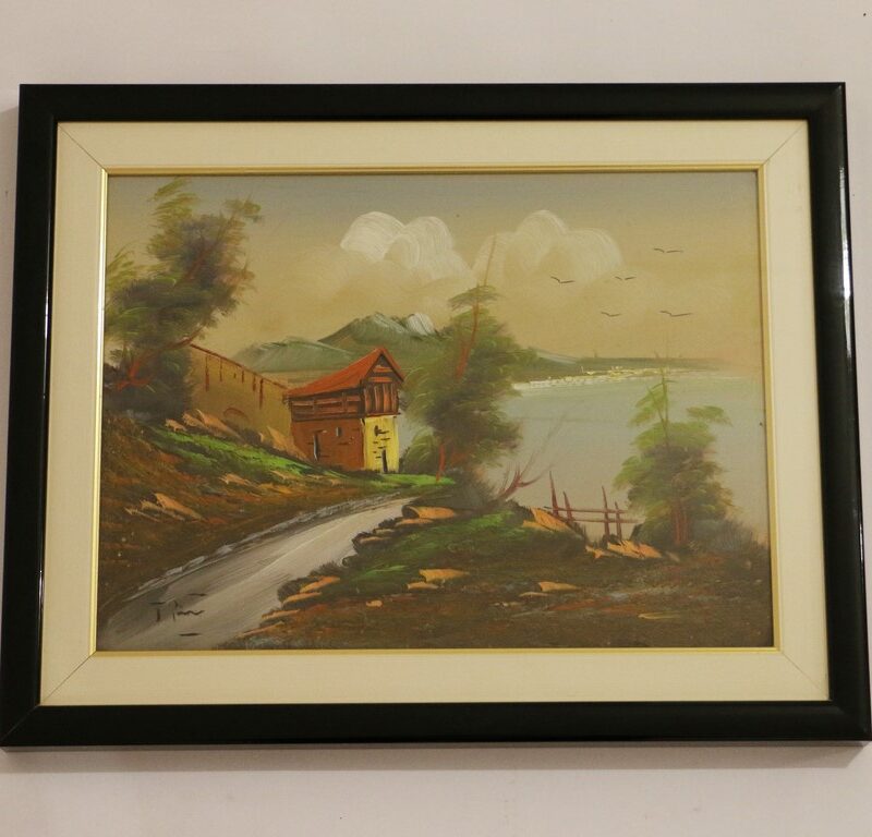 Quadro dipinto su tela CORNICE NERO E ORO