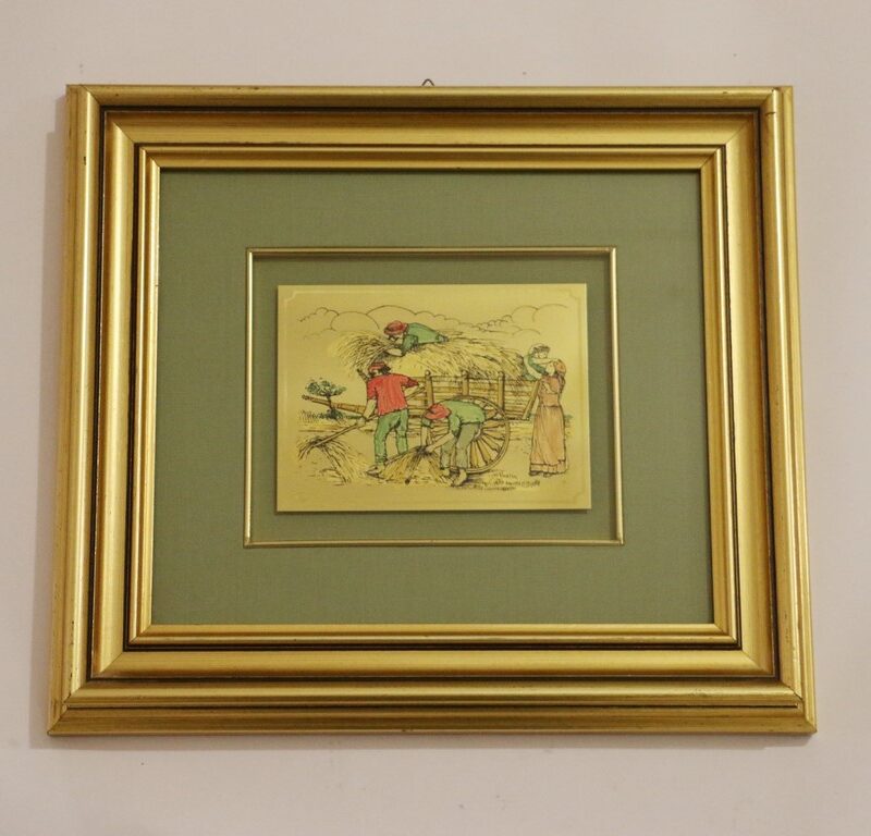 Quadro dipinto su tela e lamina di oro CORNICE ORO