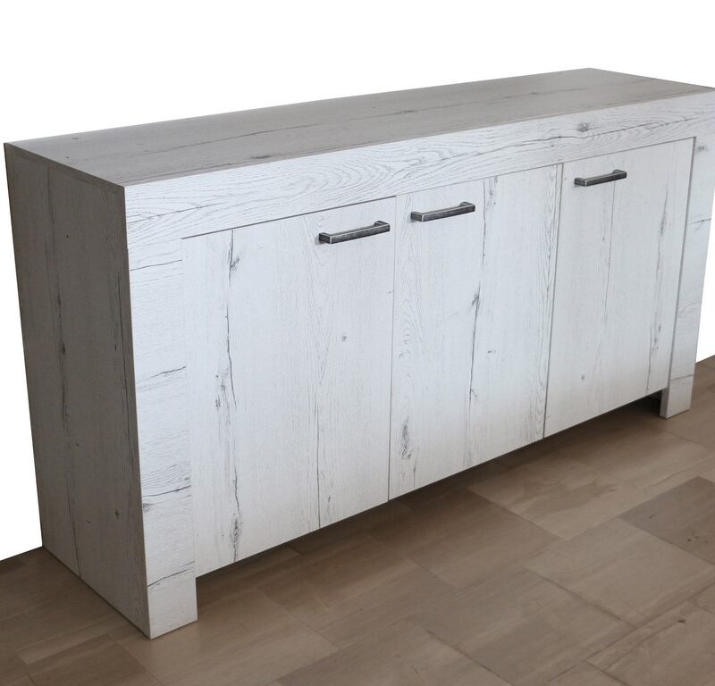 Madia in stile moderno colore bianco spazzolato nero