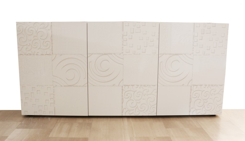 Madia in stile moderno bianco lucido con decori - immagine 2