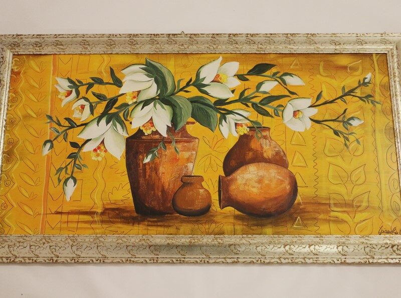 Quadro con stampa su pannello cornice Argento