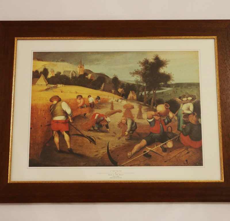 Quadro dipinto su cartoncino Contadini