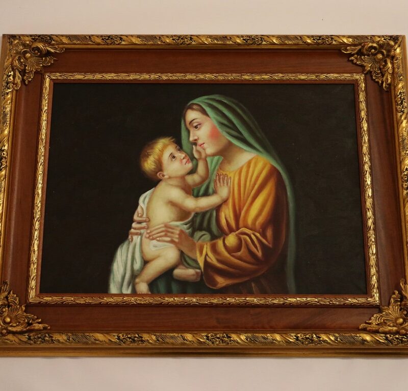 Quadro dipinto su tela Madonna con bambinello