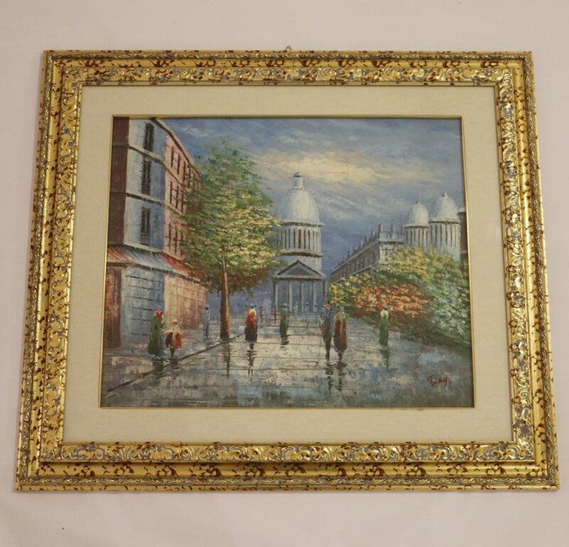 Quadro dipinto su tela Scorcio città