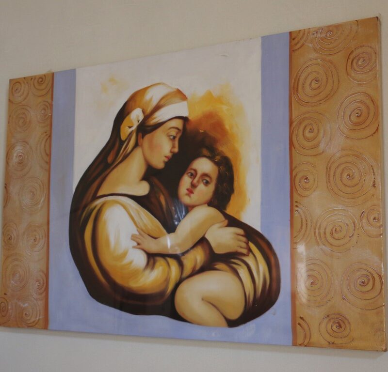Quadro stampa su tela madonna con bambinello