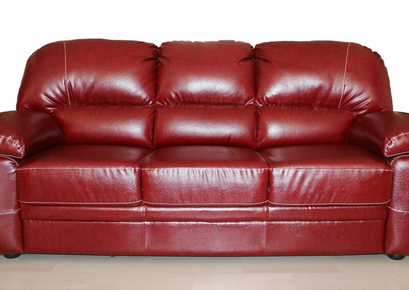 Divano 3 posti stile classico in bufalo rigenerato