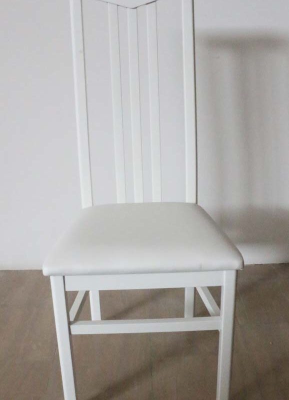 Sedia in stile moderno ecopelle bianco lucido