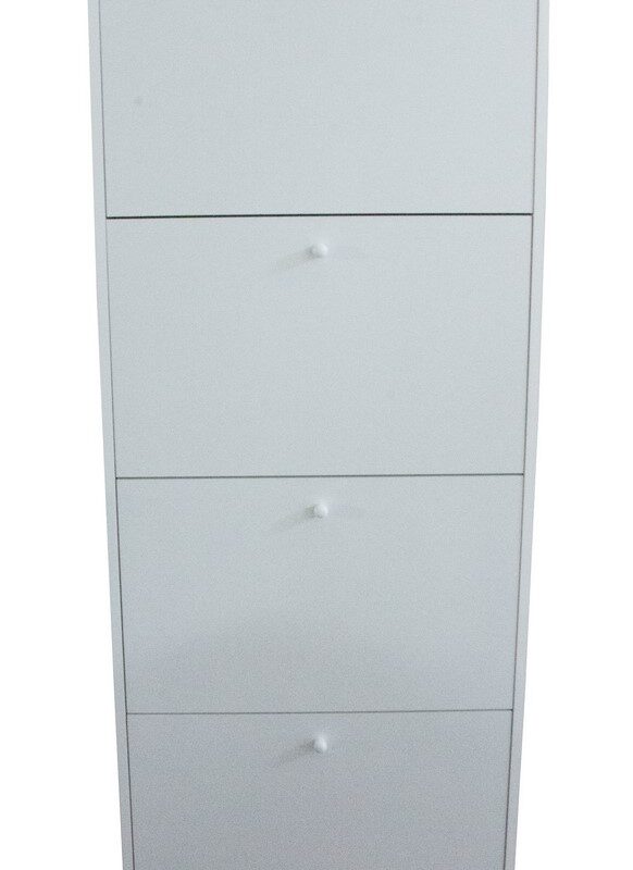 Scarpiera in stile moderno 4 ante ribalta bianco opaco