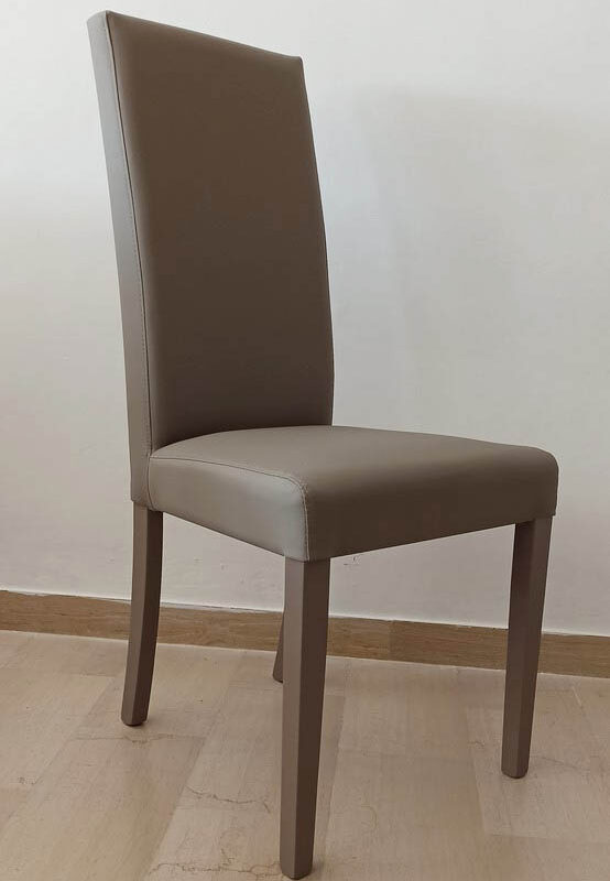 Sedia ecopelle in stile moderno BIANCO O TORTORA