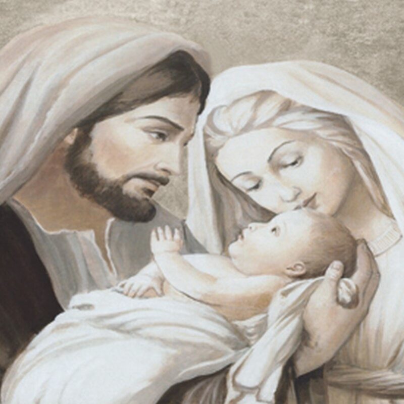 Quadro stampa su tela "sacra famiglia"