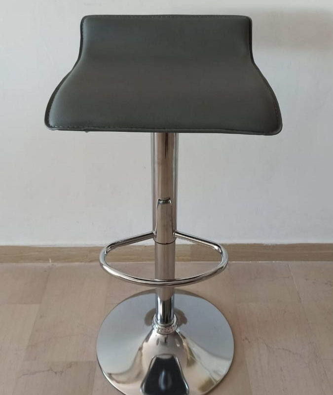 Sgabello in stile moderno girevole ecopelle grigio