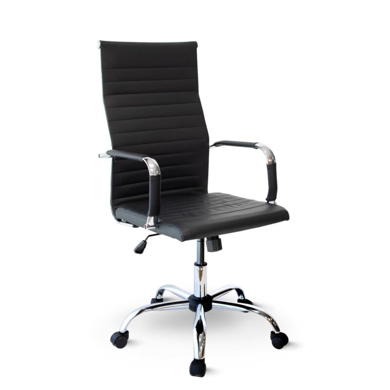 Sedia da ufficio ergonomica regolabile in altezza in stile moderno nero