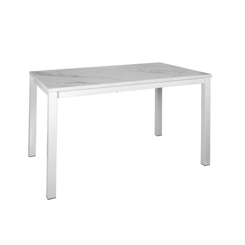 Tavolo in stile moderno colore Bianco effetto marmo